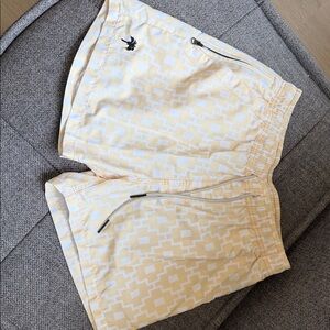 OAS Yellow and White Swim Shorts